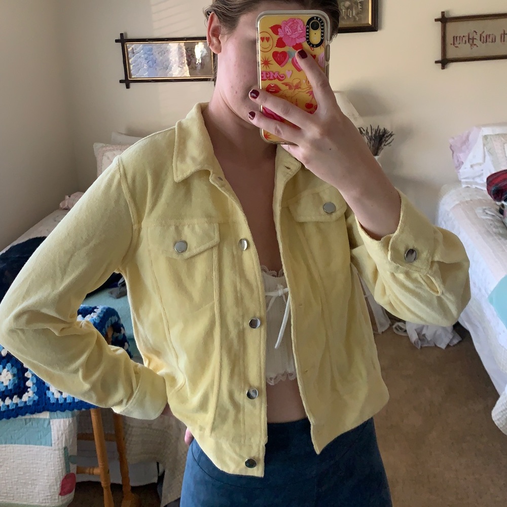 Darling Yellow Terry Cloth Jacket 🌾✨